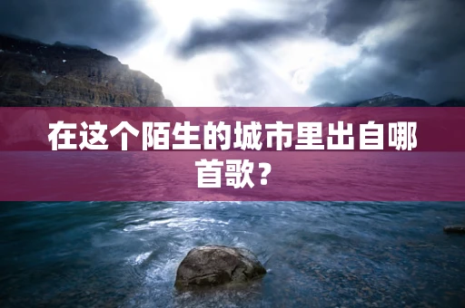 在这个陌生的城市里出自哪首歌？