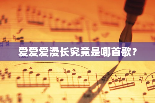 爱爱爱漫长究竟是哪首歌？