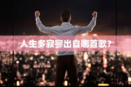 人生多寂寥出自哪首歌？