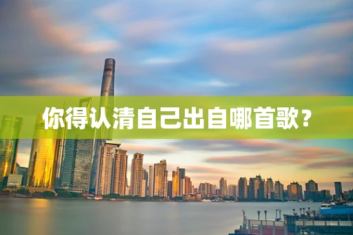 你得认清自己出自哪首歌？
