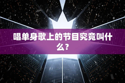 唱单身歌上的节目究竟叫什么？