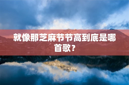 就像那芝麻节节高到底是哪首歌？