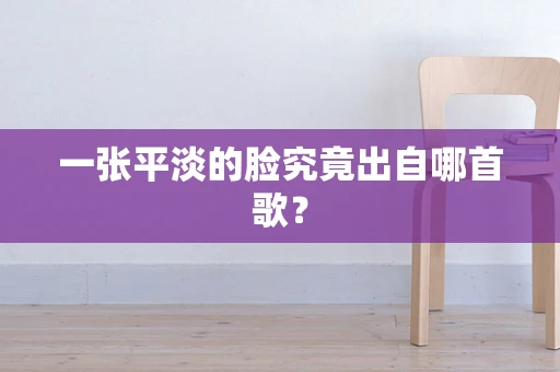一张平淡的脸究竟出自哪首歌？