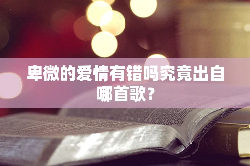 卑微的爱情有错吗究竟出自哪首歌？