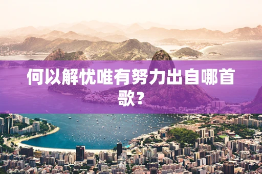 何以解忧唯有努力出自哪首歌？