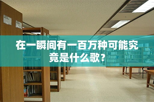 在一瞬间有一百万种可能究竟是什么歌？