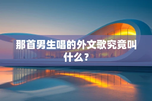 那首男生唱的外文歌究竟叫什么？