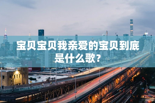 宝贝宝贝我亲爱的宝贝到底是什么歌？