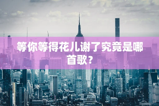等你等得花儿谢了究竟是哪首歌？
