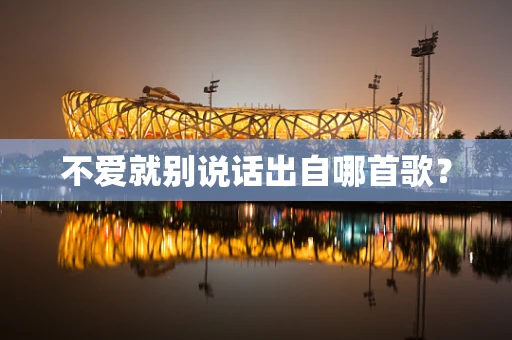 不爱就别说话出自哪首歌？