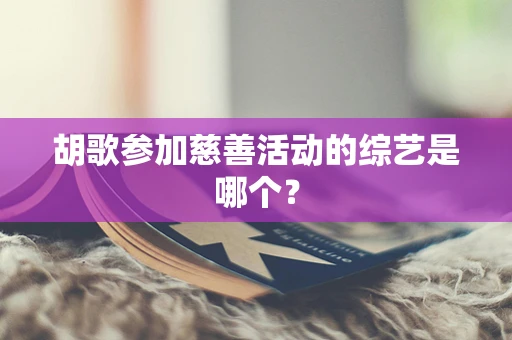 胡歌参加慈善活动的综艺是哪个？