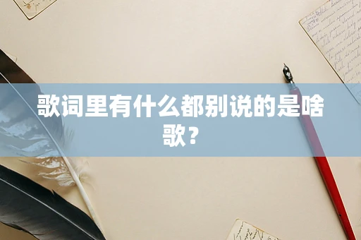 歌词里有什么都别说的是啥歌？