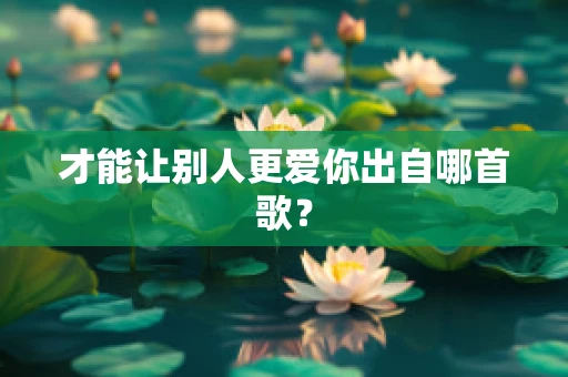 才能让别人更爱你出自哪首歌？