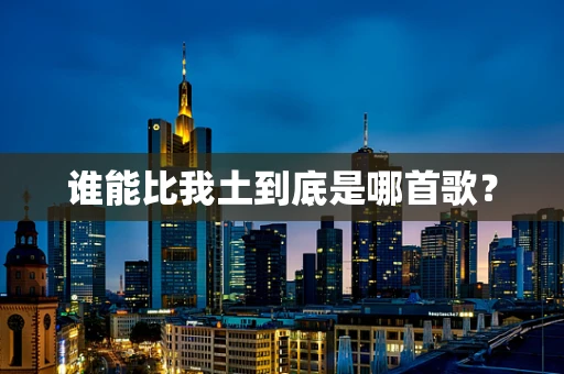 谁能比我土到底是哪首歌？