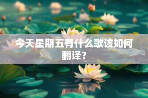 今天星期五有什么歌该如何翻译？