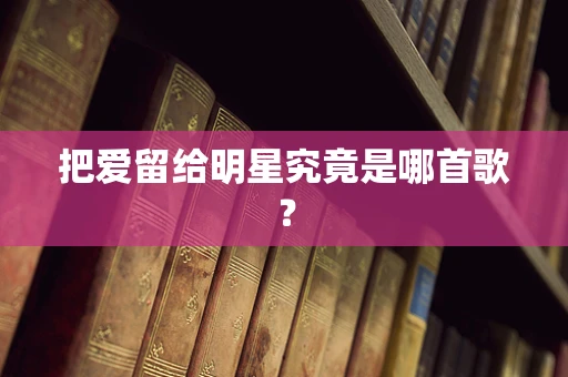 把爱留给明星究竟是哪首歌？