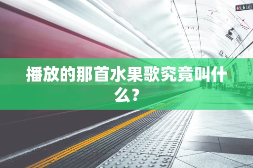 播放的那首水果歌究竟叫什么？