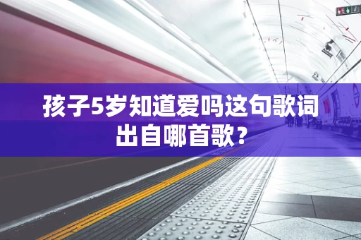 孩子5岁知道爱吗这句歌词出自哪首歌？