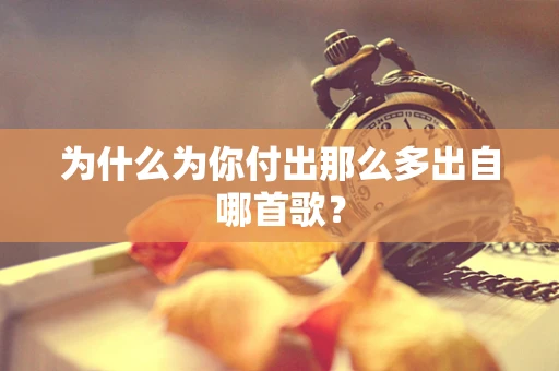 为什么为你付出那么多出自哪首歌？