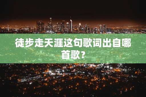 徒步走天涯这句歌词出自哪首歌？