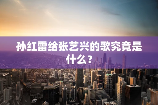 孙红雷给张艺兴的歌究竟是什么？