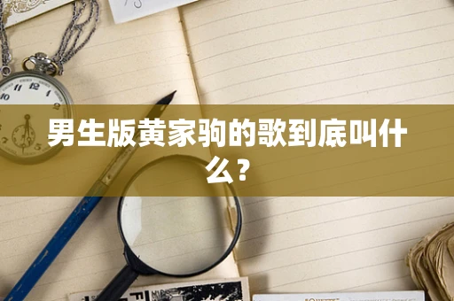 男生版黄家驹的歌到底叫什么？