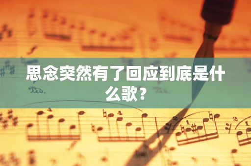 思念突然有了回应到底是什么歌？