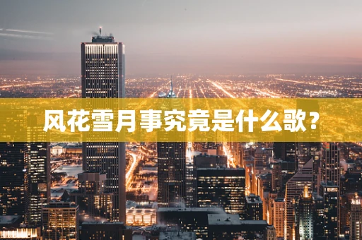 风花雪月事究竟是什么歌？