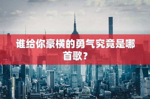 谁给你豪横的勇气究竟是哪首歌？