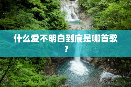什么爱不明白到底是哪首歌？