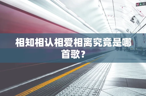相知相认相爱相离究竟是哪首歌？