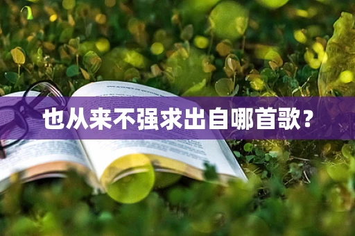 也从来不强求出自哪首歌？