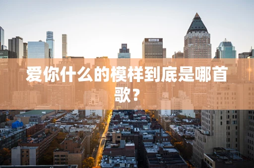 爱你什么的模样到底是哪首歌？