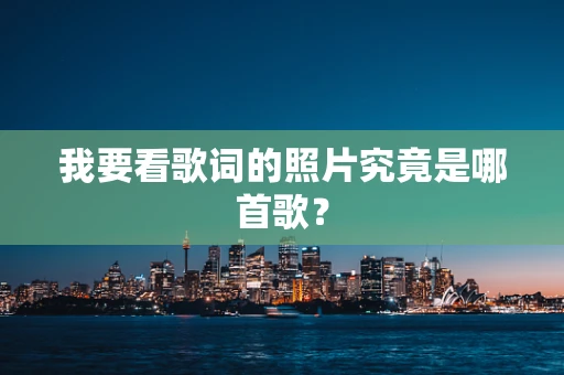 我要看歌词的照片究竟是哪首歌？