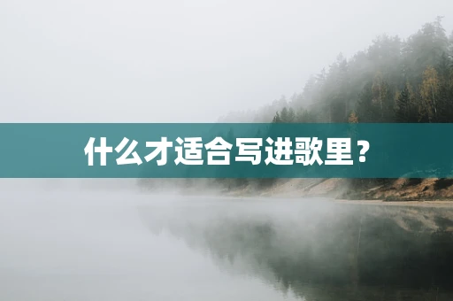 什么才适合写进歌里？