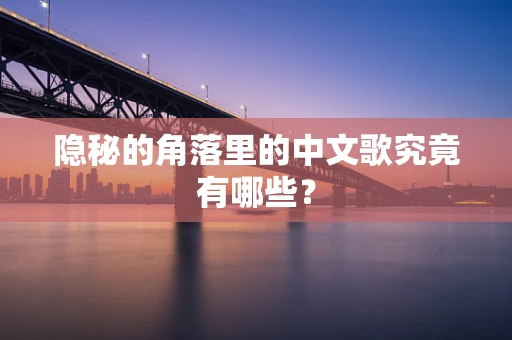隐秘的角落里的中文歌究竟有哪些？