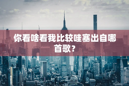 你看啥看我比较哇塞出自哪首歌？