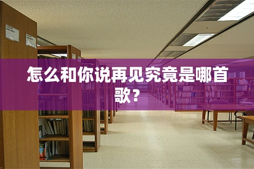 怎么和你说再见究竟是哪首歌？