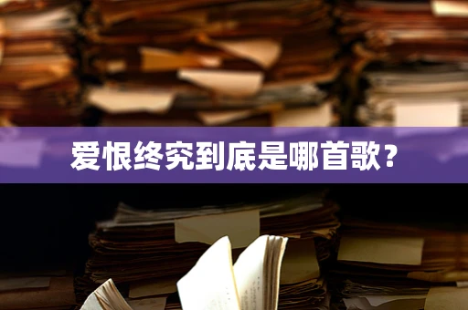爱恨终究到底是哪首歌？